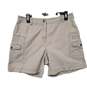 Rafaella Cargo Shorts Women's Size 12 Tan (31x6) Mid-Rise Pockets Cotton VGUC